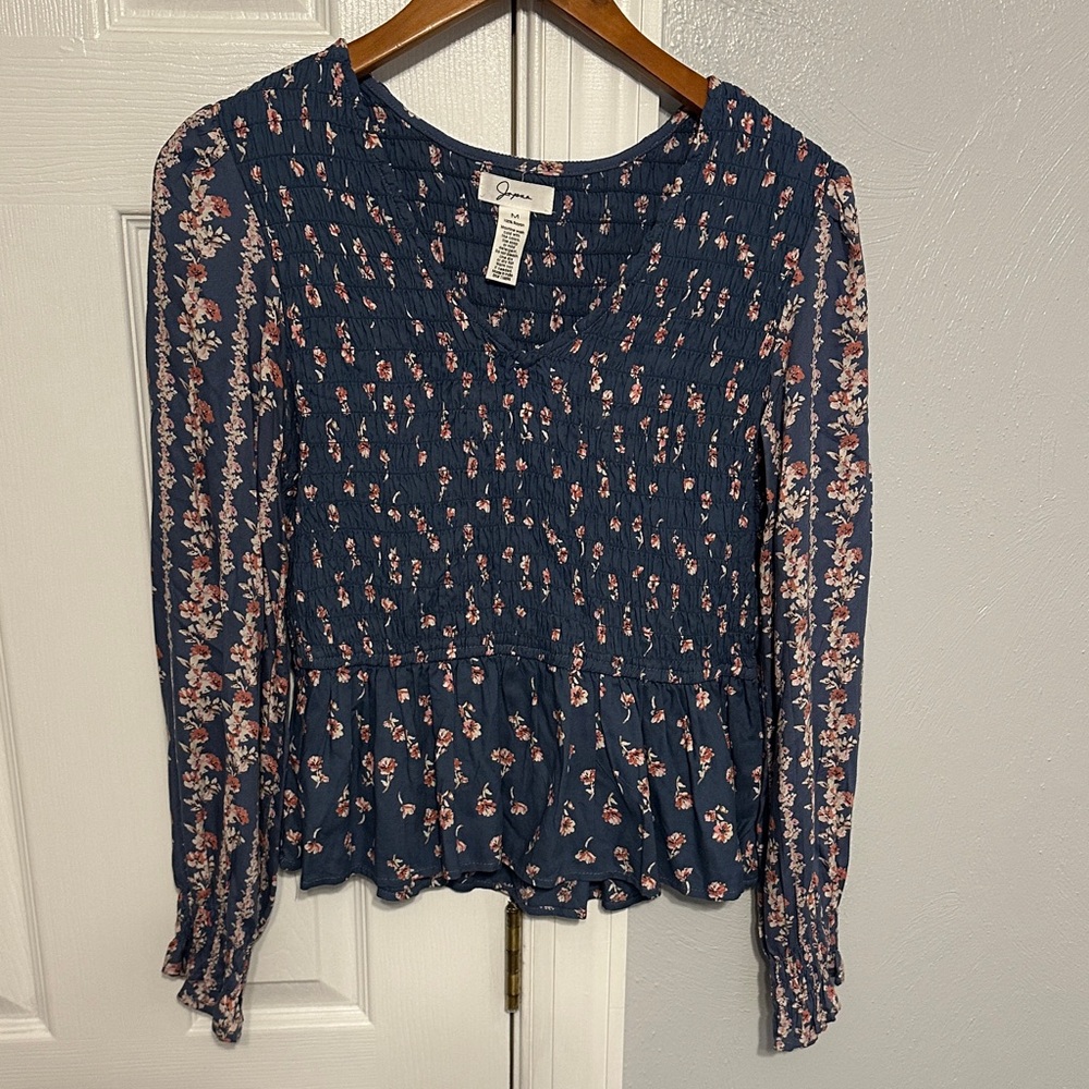 Japna Navy Floral Blouse